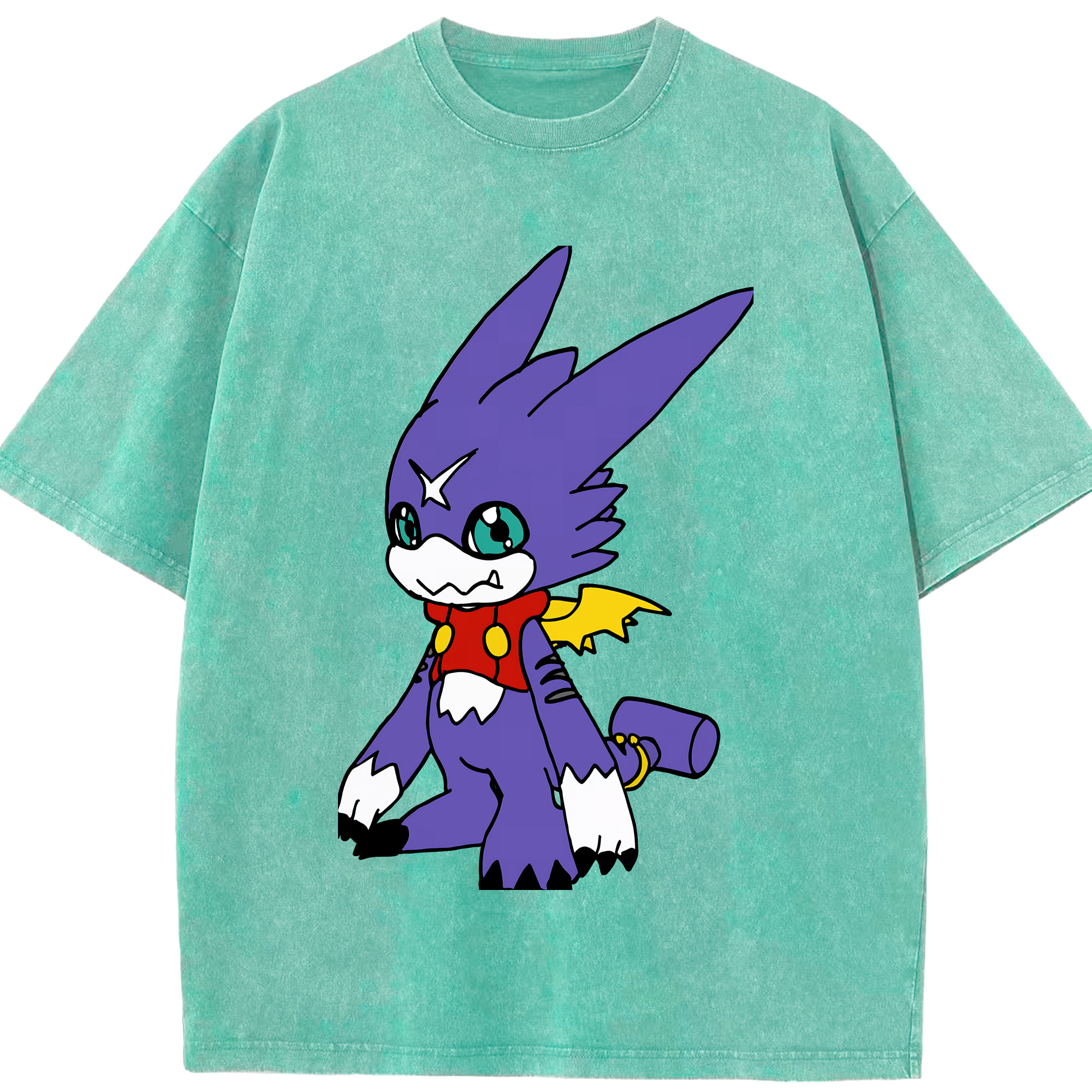（画像用） Digimon デジタルモンスター/デジモン 綿100% ヴィンテージ風 半袖Tシャツ（フロントプリント）